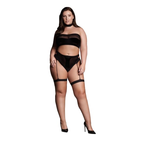 ⁨Le Desir Ananke Plus Size - komplet 3-częściowy, czarny, XL-XXXXL⁩ w sklepie Wasserman.eu