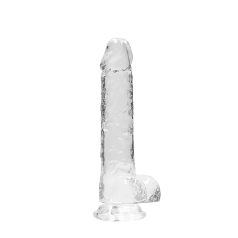 ⁨RealRock Crystal Clear model 21 cm z anatomiczną podstawą, przezroczysty⁩ w sklepie Wasserman.eu