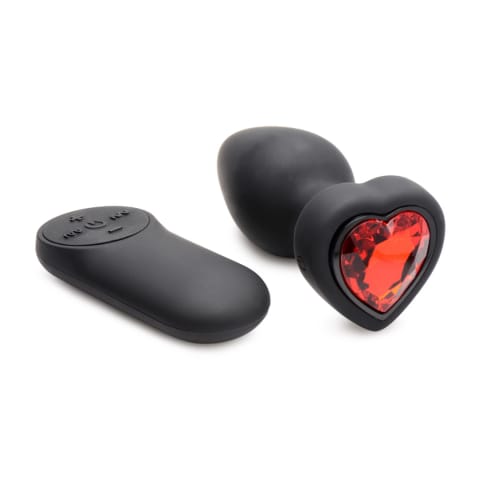 ⁨XR Brands Red Heart Gem mini silikonowy korek analny z pilotem LED⁩ w sklepie Wasserman.eu