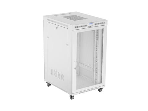 ⁨Free-standing installation rack cabinet 19 inches 27U 800x1000 perforated doors LCD gray (Flat pack)⁩ at Wasserman.eu