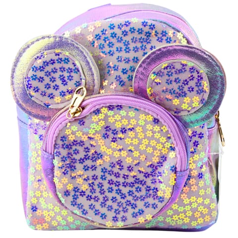 ⁨Plecak Dziecięcy Z Cekinami Myszka Uszy Fioletowy 22cm 3L⁩ w sklepie Wasserman.eu