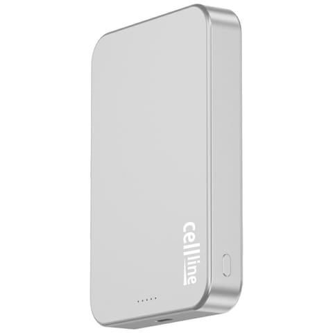 ⁨Mini Powerbank Cellline MagSafe 10000mAh Qi2 15W CL-MBP-03 szary /grey Magnetic wireless mini powerbank⁩ w sklepie Wasserman.eu