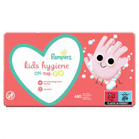 ⁨Pampers Kids Hygiene on-the-go Babywischtuch 12x40 Stück(e)⁩ im Wasserman.eu