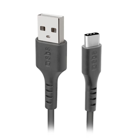⁨Kabel przewód USB-A - USB-C 1m - czarny⁩ w sklepie Wasserman.eu