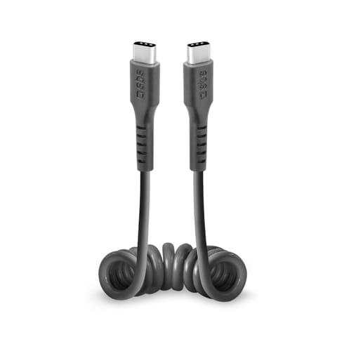 ⁨Kabel przewód spiralny USB-C 0.5m - czarny⁩ w sklepie Wasserman.eu