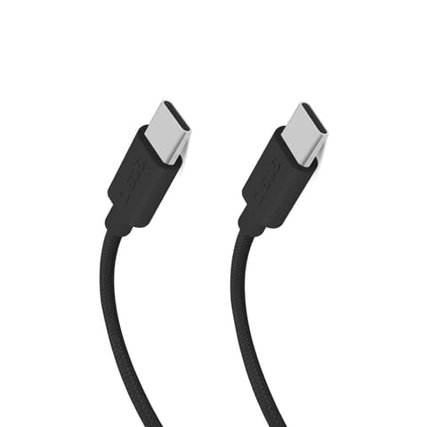 ⁨Kabel przewód w oplocie USB-C 60W 1.5m - czarny⁩ w sklepie Wasserman.eu
