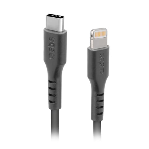 ⁨Kabel przewód USB-C - iPhone Lightning 1m - czarny⁩ w sklepie Wasserman.eu