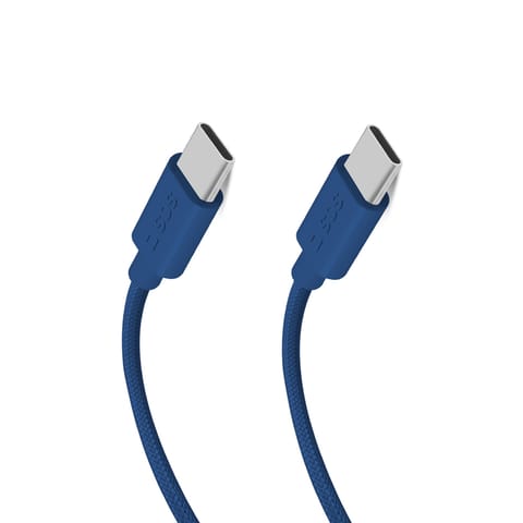 ⁨Kabel przewód w oplocie USB-C - USB-C 60W 1.5m - niebieski⁩ w sklepie Wasserman.eu
