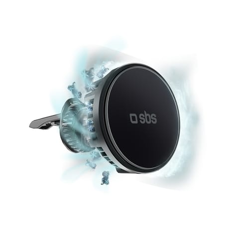 Uchwyt samochodowy na smartfona z ładowarką indukcyjną na kratkę z chłodzeniem - czarny w sklepie Wasserman.eu