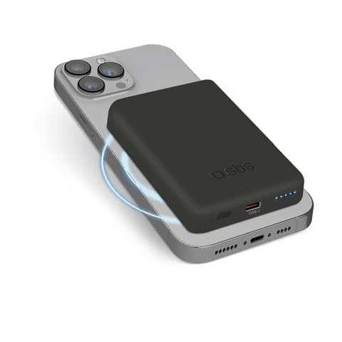 ⁨Powerbank beprzewodowy 5000 mAh USB-C MagSafe - czarny⁩ w sklepie Wasserman.eu