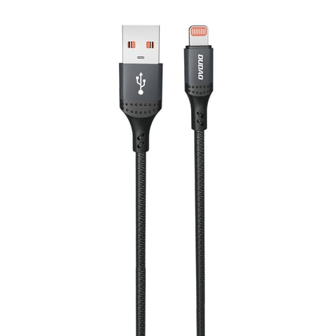 ⁨Kabel przewód USB-A - iPhone Lightning w oplocie 3A 30W 1.2m - czarny⁩ w sklepie Wasserman.eu