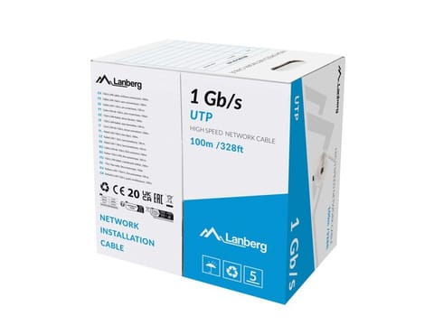 ⁨Cable LAN UTP 1GB/S CCA wire 100M grey⁩ at Wasserman.eu