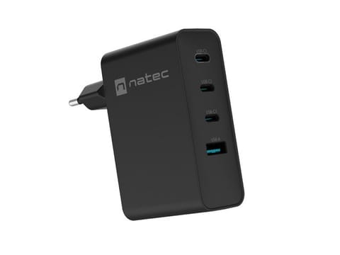 ⁨Ładowarka sieciowa Ribera GAN 3xUSB-C + 1x USB-A 100W czarna⁩ w sklepie Wasserman.eu