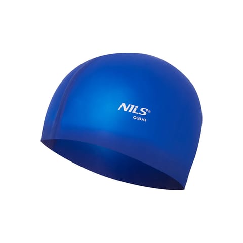 ⁨NQC JEDNOKOLOROWY BL04 CIEMNONIEBIESKI CZEPEK SILIKONOWY NILS AQUA⁩ w sklepie Wasserman.eu