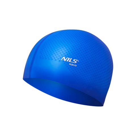 ⁨NQC JEDNOKOLOROWY NIEBIESKI CZEPEK SILIKONOWY DOTS NILS AQUA⁩ w sklepie Wasserman.eu