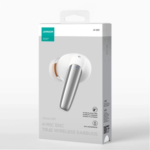 ⁨Douszne słuchawki bezprzewodowe Joyroom Jbuds Series JR-BB1 TWS - białe⁩ w sklepie Wasserman.eu