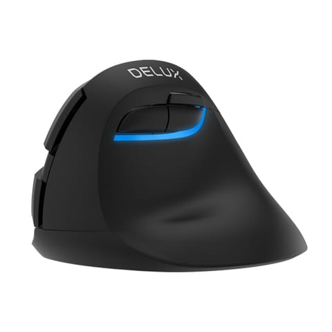 ⁨Mysz pionowa Delux M618 MINI czarna, bezprzewodowa⁩ w sklepie Wasserman.eu
