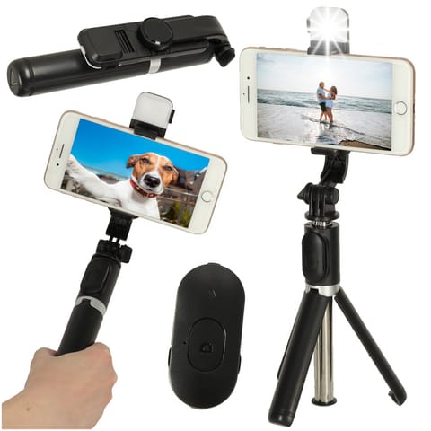 ⁨Selfie holder stick with tripod tripod black⁩ at Wasserman.eu
