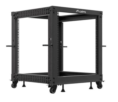⁨Open rack 19" 12U 600x600-1100 regulowany czarny⁩ w sklepie Wasserman.eu