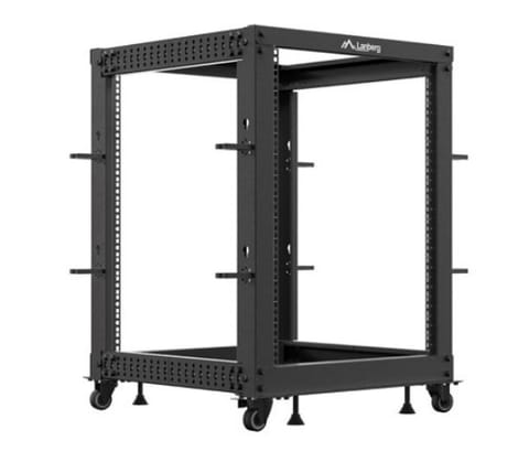 ⁨Open rack 19'' 15U 600x600-1100 regulowany czarny⁩ w sklepie Wasserman.eu