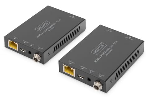⁨Przedłużacz / Extender HDMI 70m po skrętce kat.5e/6/7 4K 60Hz PoC (Power over Cable) (zestaw)⁩ w sklepie Wasserman.eu