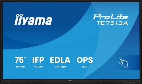 ⁨Monitor 75 cali TE7513A-B1AG INFRARED,40pkt,IPS,4K,7H,450cd/m2,      WiFi,USB, ANDROID 14, Google EDLA,2x20W, UCHWYT CIENNY⁩ w sklepie Wasserman.eu