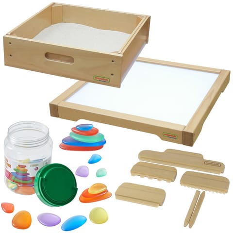 ⁨MASTERKIDZ Rama Sensoryczna - Panel LED + Zestaw Akcesoriów Do Zabawy w Piasku⁩ w sklepie Wasserman.eu
