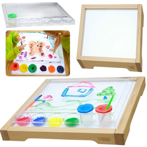 ⁨MASTERKIDZ Rama Sensoryczna - Panel LED + Przezroczysta Taca Do Malowania⁩ w sklepie Wasserman.eu
