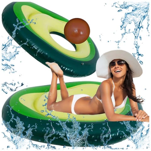 ⁨Air mattress for swimming with avocado ball with pit 150cm XL⁩ at Wasserman.eu