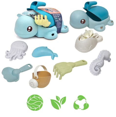 ⁨WOOPIE GREEN  Zestaw 2w1 do Piasku i Wanny Żółwik 8 el. BIODEGRADOWALNY ORGANICZNY MATERIAŁ⁩ w sklepie Wasserman.eu