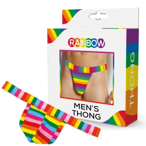 ⁨Tęczowe Stringi Męskie One Size⁩ w sklepie Wasserman.eu