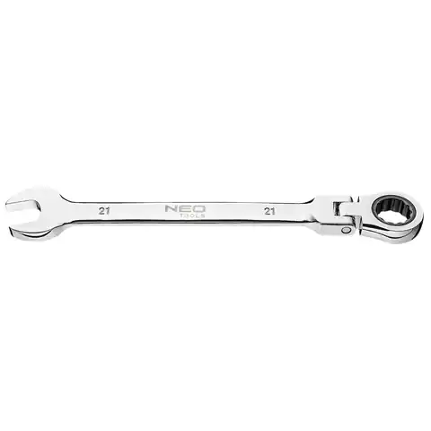 ⁨Combination spanner with joint and ratchet 21 mm⁩ at Wasserman.eu