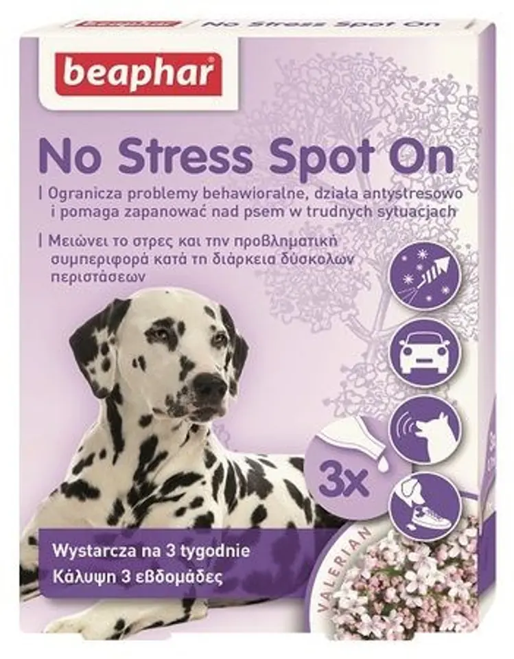 ⁨Beaphar preparat no stress spot KROPLE Uspakajające dla psa  3x0,7ml⁩ w sklepie Wasserman.eu