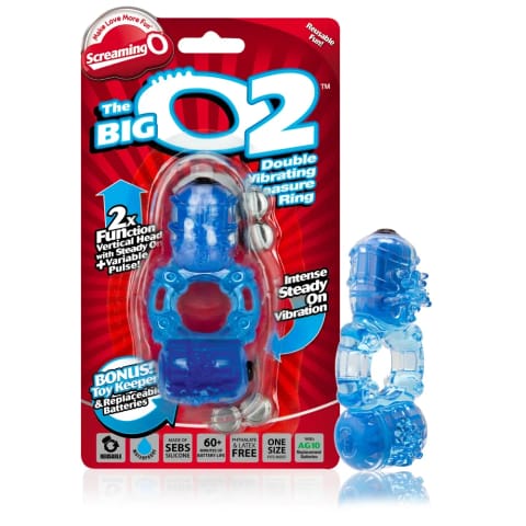 ⁨The Screaming O Big O 2 Blue - Podwojny pierścień wibrujący z dwoma silnikami⁩ w sklepie Wasserman.eu