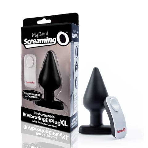 ⁨Screaming O Vibrating Plug XL Black - wibrujący model XL z pilotem⁩ w sklepie Wasserman.eu