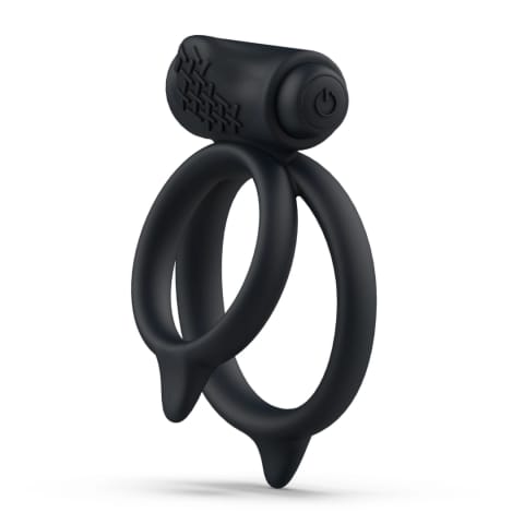 ⁨B Swish bcharmed Basic Plus Black - silikonowy podwojny pierścień wibracyjny⁩ w sklepie Wasserman.eu