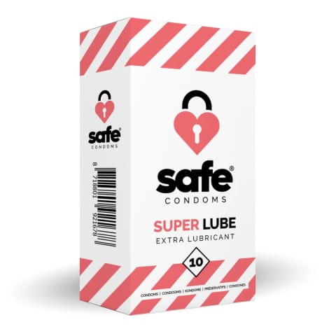 ⁨Safe - Super Lube Condoms Extra Lubricant 10 pcs⁩ at Wasserman.eu