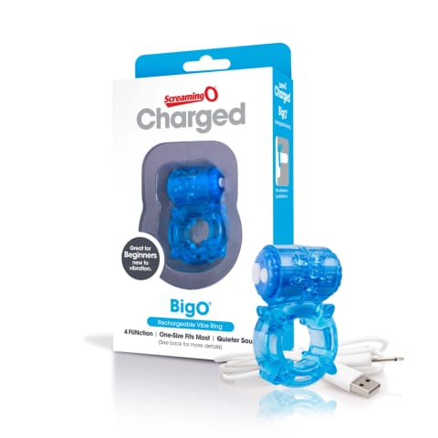 ⁨The Screaming O Charged Big O Blue - pierścień z wibracjami, 3 tryby⁩ w sklepie Wasserman.eu