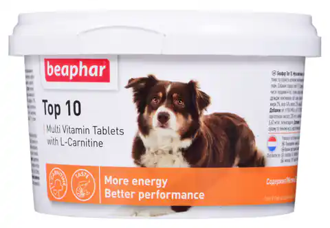 ⁨Beaphar Multiwitaminy Top 10 L-karnityna dla psa 180tab⁩ w sklepie Wasserman.eu