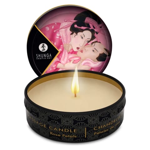 ⁨Shunga Mini Massage Candle Rose Petals 30ml - świeca sojowa do masażu⁩ w sklepie Wasserman.eu