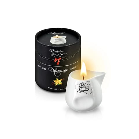 ⁨Plaisirs Secrets Massage Candle Vanilla 80ml - Świeca do masażu o zapachu wanilii⁩ w sklepie Wasserman.eu