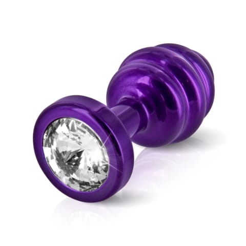 ⁨Plug analny zdobiony - Diogol Ano Butt Plug Ribbed Purple 25 mm⁩ w sklepie Wasserman.eu