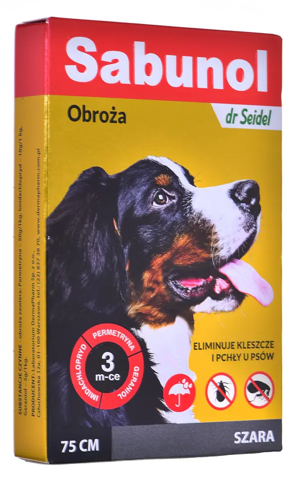 ⁨Sabunol Collar for a dog against fleas and ticks 75 cm, Gray⁩ at Wasserman.eu