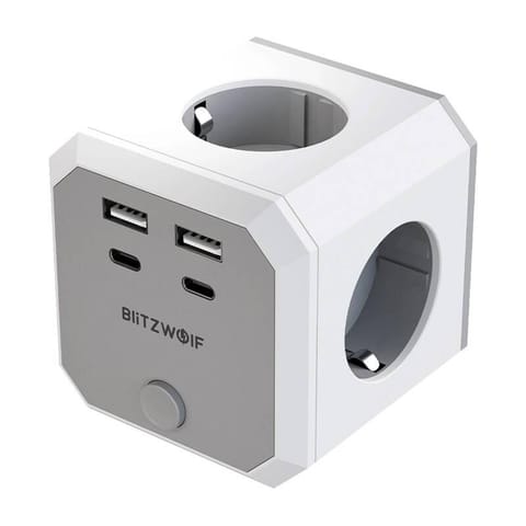 ⁨Kostka zasilająca BlitzWolf BW-EC2 8-in-1 (4xAC / 2 x USB-A / 2 x USB-C)⁩ w sklepie Wasserman.eu