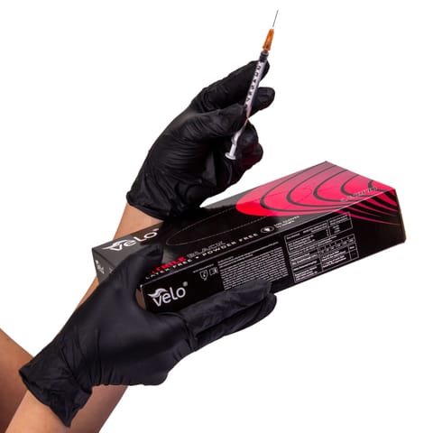 ⁨VELO NITRILE BLACK L Rękawice nitrylowe bezpudrowe, czarne, 100 szt.⁩ w sklepie Wasserman.eu