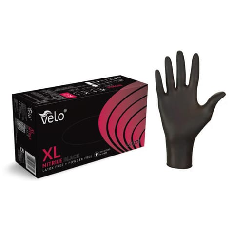 ⁨VELO NITRILE BLACK XL Rękawice nitrylowe bezpudrowe diagnostyczne, 100 szt.⁩ w sklepie Wasserman.eu