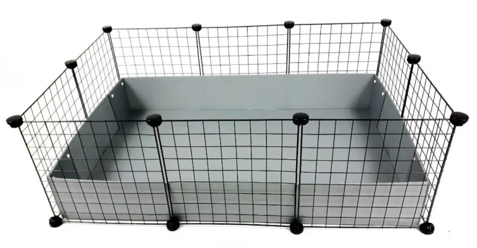 ⁨C&C Modular cage 3x2 110x75 cm guinea pig, hedgehog, silver grey⁩ at Wasserman.eu