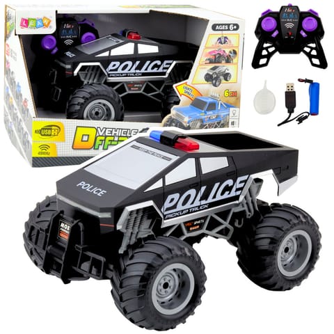 ⁨Auto Terenowe Policyjne Off-Road RC Zdalnie Sterowane Czarne 1:16⁩ w sklepie Wasserman.eu
