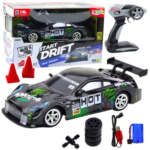 ⁨Samochód Wyścigowy Auto Do Driftu RC Czarno Zielone 30km/h 1:16⁩ w sklepie Wasserman.eu