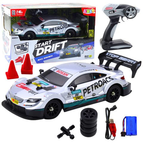 ⁨Samochód Wyścigowy Auto Do Driftu RC Srebrne 30km/h 1:16⁩ w sklepie Wasserman.eu